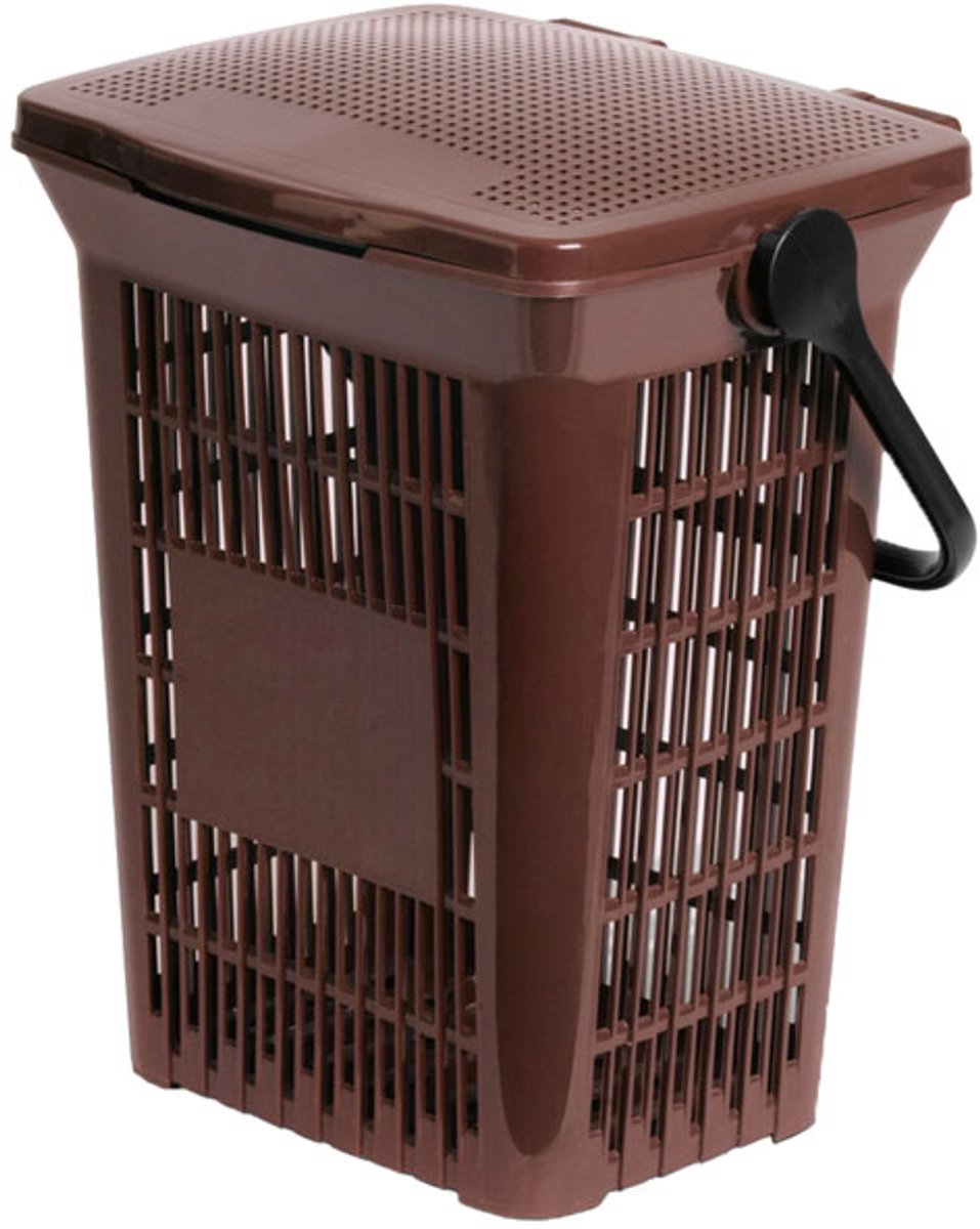 Goedkoopste V-Part - Umimax geventileerd met zakhouder 10 liter - Polypropylene - bruin - Prullenbak