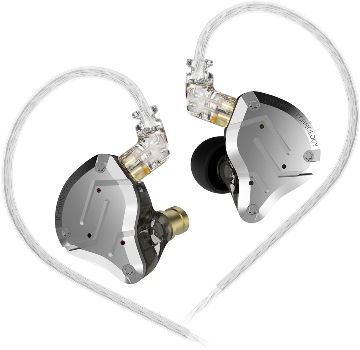 KZ ZS10 Pro - In-Ear Monitor - IEM - Met Microfoon - met HiFi Geluid - Dynamische Drivers - Metaal Design - Incl Kabel & Eartips - Zilver