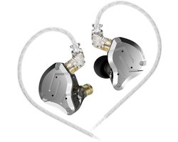 KZ ZS10 Pro - In-Ear Monitor - IEM - Met Microfoon - met HiFi Geluid - Dynamische Drivers - Metaal Design - Incl Kabel & Eartips - Zilver