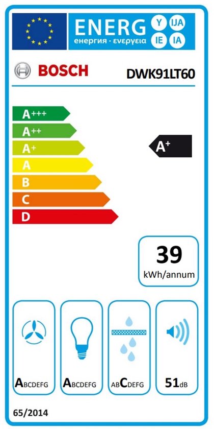 Bosch Serie 8 DWK91LT60, 441 m³/h, recirculation, 51 dB, 437 m³/h, 1,007 m³/h, 944 m³/h