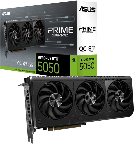 ASUS GeForce RTX 5050 OC 8GB GDDR6 Videokaart PCIe 5.0 Dual Fan Ray Tracing DLSS 3.5 HDMI DisplayPort