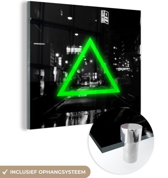 MuchoWow® Glasschilderij - glas - Gaming - Controller - Groen - Foto op acrylglas - Schilderijen