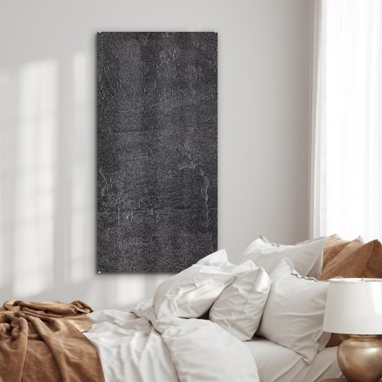 MuchoWow® Peinture sur verre 60x120 cm - Peinture sur verre - Ardoise - Béton - Natuursteen - Grijs - Industriel - Photo sur verre acrylique - Peintures