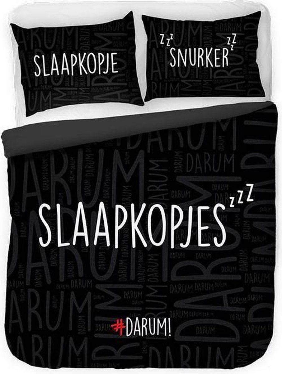 Dekbedovertrek #DARUM! Slaapkopjes - Zwart - Lits-jumeaux (240 x 220 cm)  -... | bol.com
