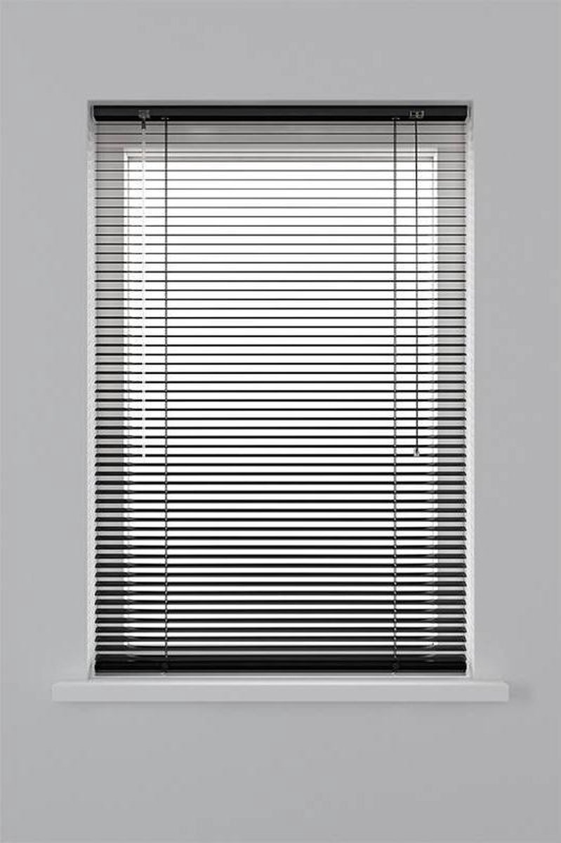 Decosol Horizontale Jaloezie Aluminium - 25 mm - Mat Zwart - Maat: 80 x 130 cm