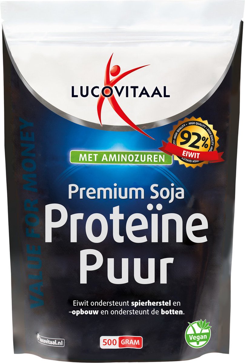 Goedkoopste Lucovitaal Premium Soja Proteïne Puur 500 gr