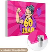 MuchoWow® Peinture sur verre 150x100 cm - Peinture sur verre acrylique - Anniversaire - Anniversaire - 60 ans - Photo sur verre - Peintures