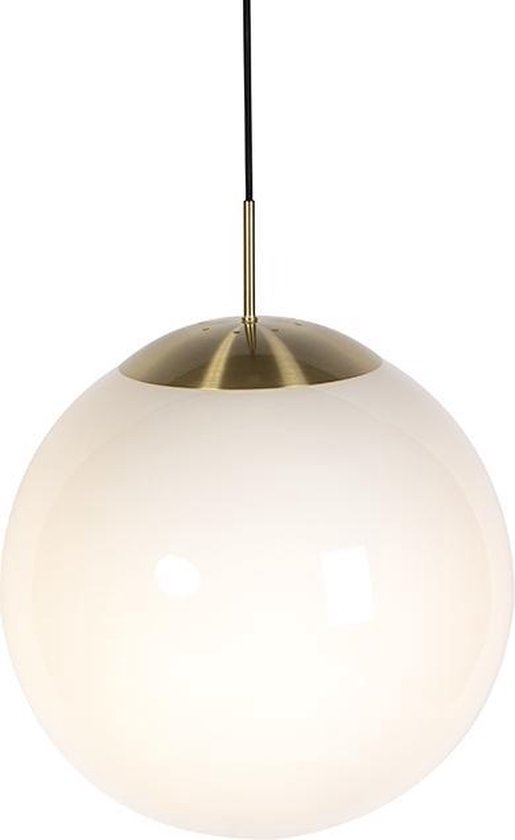 QAZQA ball hl Moderne Hanglamp - 1 lichts - Ø 400 mm - Wit - Woonkamer | Slaapkamer... bol.com