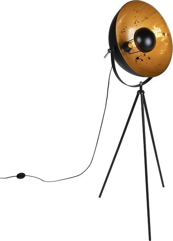 QAZQA magna licht88 - Design Vloerlamp | Staande Lamp - 1 lichts - H 1440 mm - Zwart - Woonkamer | Slaapkamer