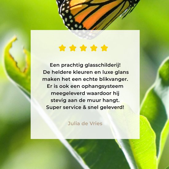 MuchoWow® Peinture sur verre 150x100 cm - Peinture sur verre acrylique - Papillon monarque volant - Photo sur verre - Peintures
