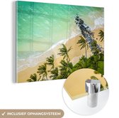 MuchoWow® Glasschilderij 30x20 cm - Schilderij acrylglas - Strand op Maui - Foto op glas - Schilderijen