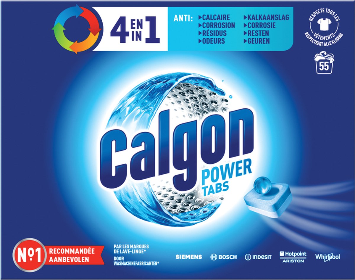 Calgon 4 in 1 Powerball - Wasmachinereiniger en Anti Kalk - 55 ...
