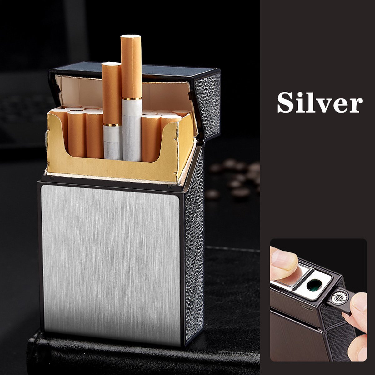 2-en-1 - Étui à cigarettes avec briquet électrique - Boîte de protection  pour... | bol.com