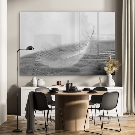 Peinture sur Verre - Gros Plan de Plume Tourbillonnante - 180x120 cm - Peintures sur Verre Peintures - Photo sur Glas