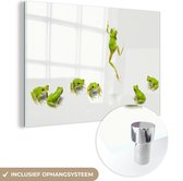MuchoWow® Peinture sur verre 90x60 cm - Peinture sur verre acrylique - Grenouille - Animaux - Vert - Photo sur verre - Peintures