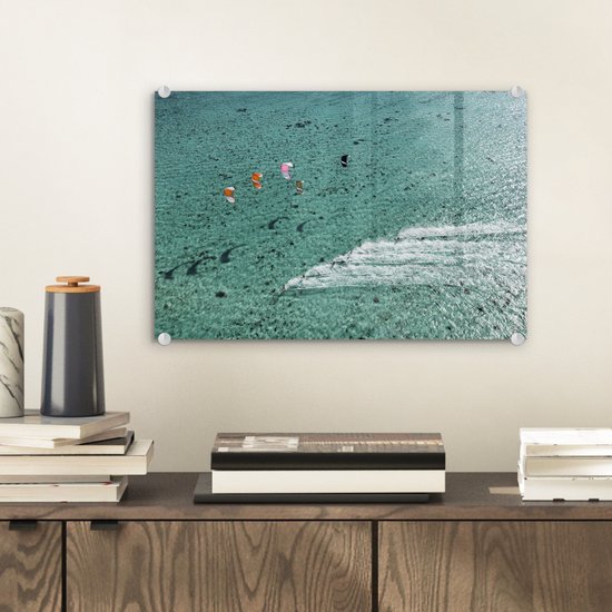 Peinture sur Verre - Gens Kitesurf sur l'Océan - 30x20 cm - Peintures sur Verre Peintures - Photo sur Glas