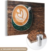 MuchoWow® Peinture sur verre - Tasse de café avec illustration - 120x80 cm - Peintures sur verre acrylique - Photo sur Glas