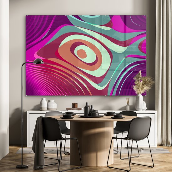 MuchoWow® Peinture sur Verre - Fond Abstrait - 180x120 cm - Peintures sur Verre Acrylique - Photo sur Glas