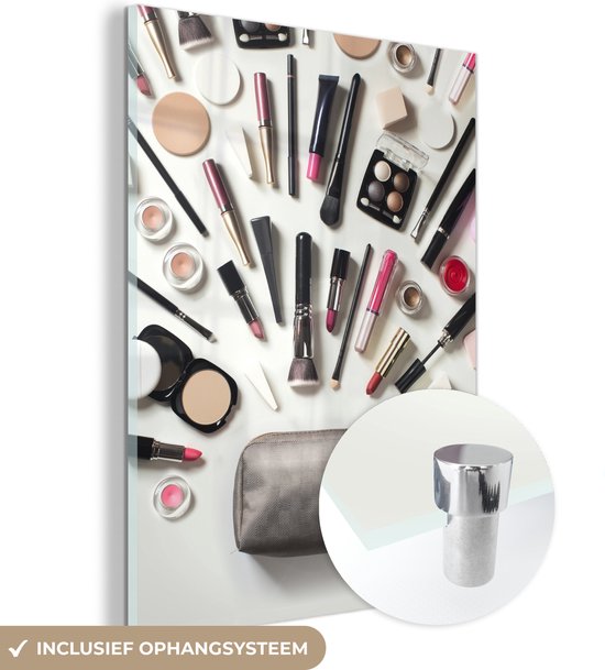 Peinture sur Verre - Maquillage Pointant vers la Pochette - 30x40 cm - Peintures sur Verre Peintures - Photo sur Glas