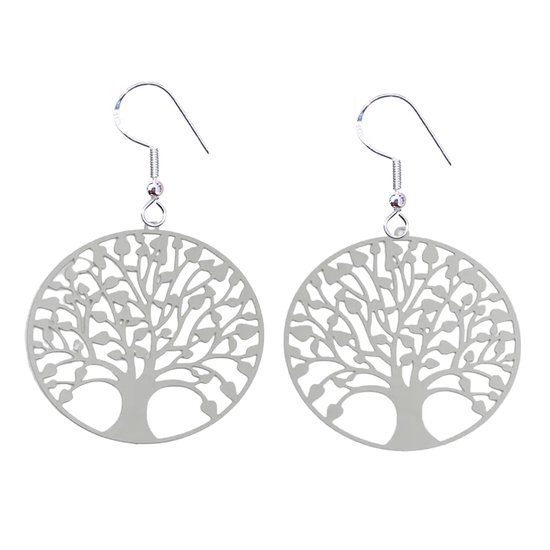 boom oorbellen | sieraden | oorbellen | bloemen en blaadjes | brons