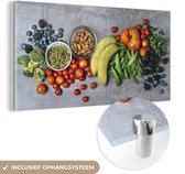 MuchoWow® Glasschilderij 160x80 cm - Schilderij acrylglas - Fruit - Kleur - Noten - Foto op glas - Schilderijen