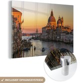 MuchoWow® Glasschilderij 120x80 cm - Schilderij acrylglas - Ventië - Italië - Kathedraal - Foto op glas - Schilderijen