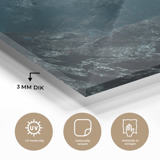 Glas à eau Dark Rocks 60x40 cm - Tirage photo sur Glas (décoration murale en plexiglas)