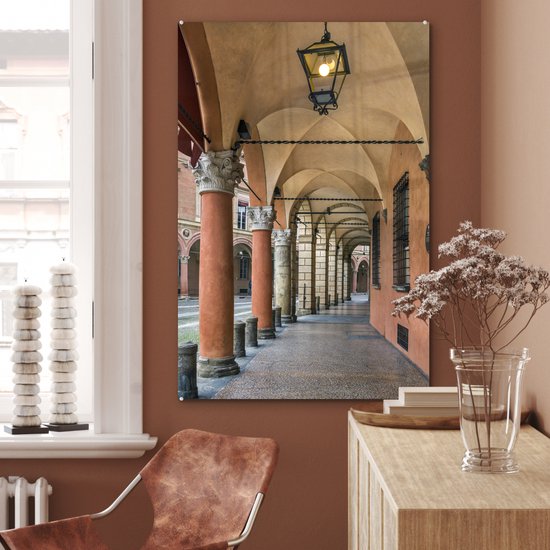 Peinture sur Verre - Une Colonnade à Bologne Italienne - 60x90 cm - Peintures sur Verre Peintures - Photo sur Glas