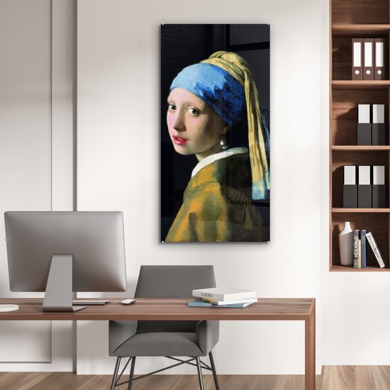Peinture sur Verre - Fille à la Perle - Johannes Vermeer - 60x120 cm - Peintures sur Verre Peintures - Photo sur Glas