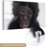 MuchoWow® Peinture sur Verre - Singe - Chimpanzé - Portrait - Enfants - Garçons - Filles - 40x20 cm - Peintures sur Verre Acrylique - Photo sur Glas