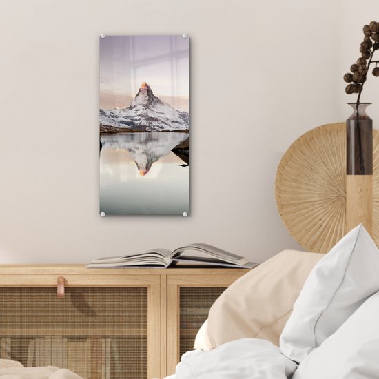 Peinture sur verre - Vue du Stellisee sur le Cervin en Suisse - 20x40 cm - Peintures sur Verre Peintures - Photo sur Glas