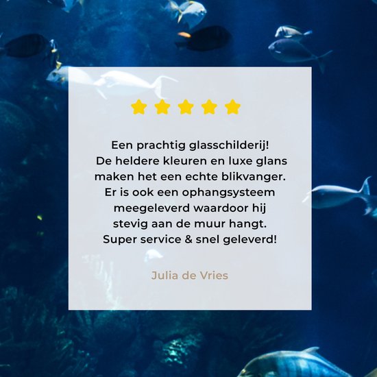 MuchoWow® Peinture sur verre - Pêche dans un aquarium en Norvège - 160x120 cm - Peintures sur verre acrylique - Photo sur Glas