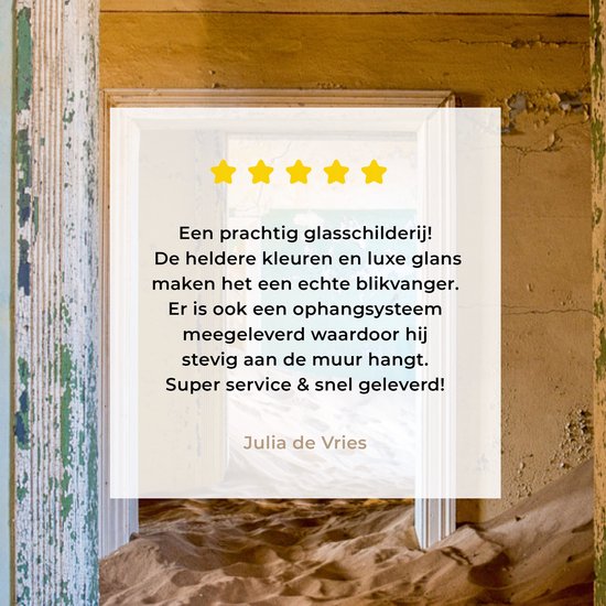 Peinture sur Verre - Une Maison Abandonnée Prise par le Sable dans le Kolmanskop - 20x30 cm - Peintures sur Verre Peintures - Photo sur Glas