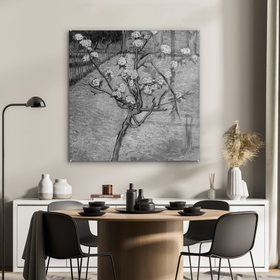 MuchoWow® Peinture sur verre 90x90 cm - Peinture sur verre - Poirier en fleur - Vincent van Gogh - Photo sur verre acrylique - Peintures