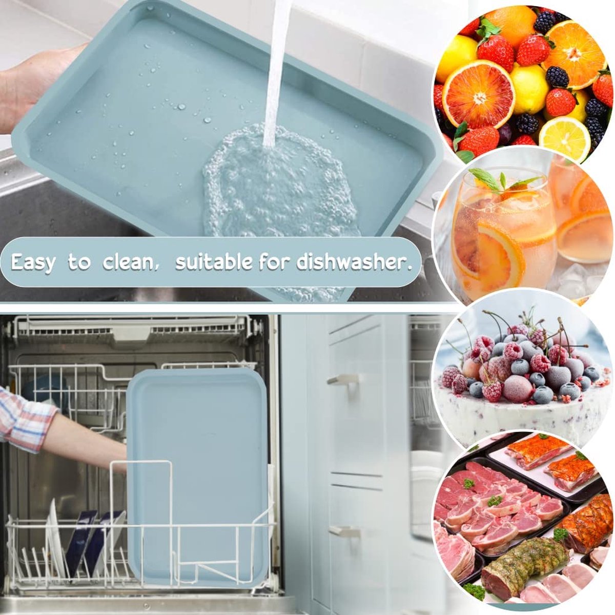 Dienblad met anti-slip noppen - 26 x 35 cm - Horeca dienblad - Wit - Kunststof - Serveerbladen - warenhuis