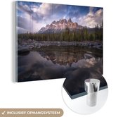 MuchoWow® Peinture sur verre 150x100 cm - Peinture sur verre acrylique - Montagnes - Source - Water - Photo sur verre - Peintures