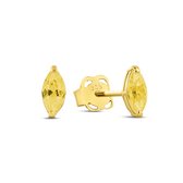 Silventi 9NBSAM-G230052 Clips d'oreilles en or avec pierre de zircone jaune - Ovale - 2,5x5,5 mm - 14 carats - Or