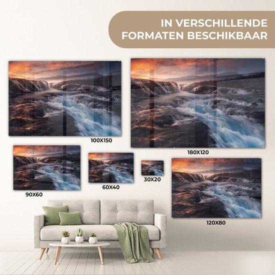 Peinture sur verre - Cascade - Nature - Berg - 150x100 cm - Peintures Plexiglas