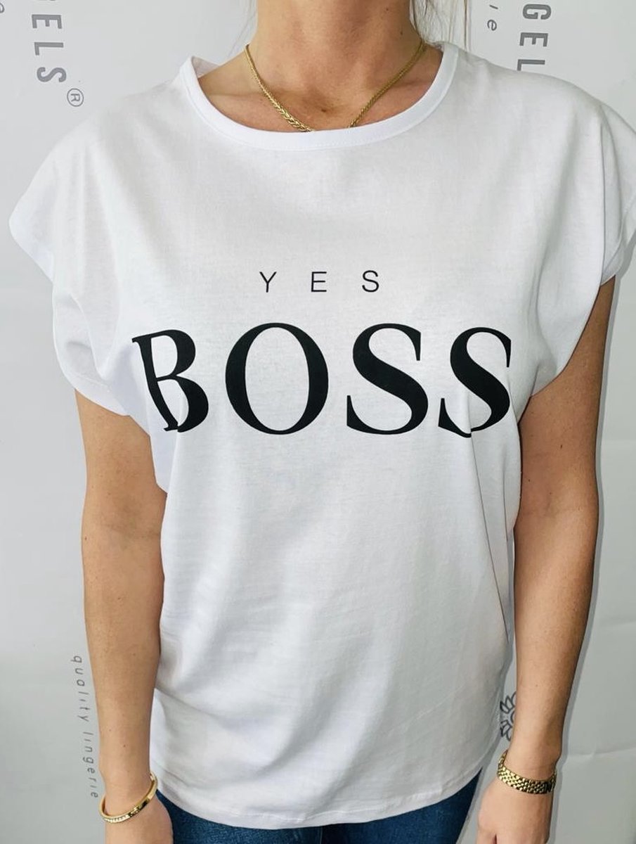 T-shirt Yes Boss white&black XL