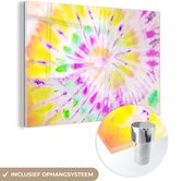 Peinture sur verre - Été - Tie dye - Jaune - 60x40 cm - Peintures Plexiglas