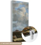 MuchoWow® Glasschilderij 60x120 cm - Schilderij acrylglas - Gezicht op Haarlem met bleekvelden - Schilderij van Jacob van Ruisdael - Foto op glas - Schilderijen