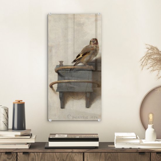 Peinture sur verre - Le chardonneret - Carel Fabritius - 20x40 cm - Peintures sur Verre Peintures - Photo sur Glas