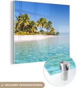MuchoWow® Glasschilderij 90x90 cm - Schilderij acrylglas - Zee - Tropisch - Zomer - Foto op glas - Schilderijen