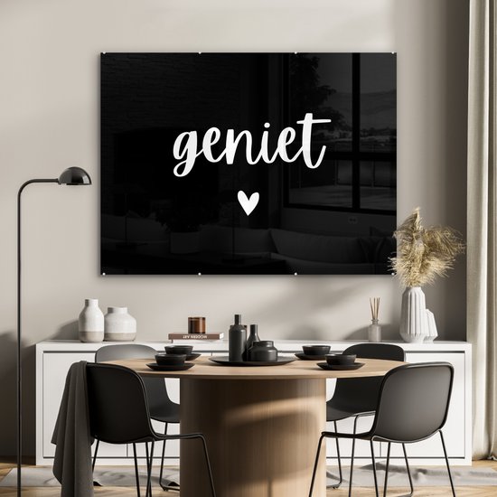 MuchoWow® Peinture sur verre 120x90 cm - Peinture sur verre acrylique - Citations - Dictons - Enjoy - Photo sur verre - Peintures