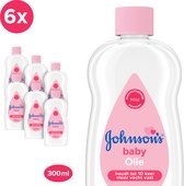 Johnson’s Babyolie, hypoallergeen & dermatologisch getest, pH ideaal voor baby’s fijne huid en klinisch mild bewezen, zonder parabenen, alcohol en ftalaten, 6 x 300 ml
