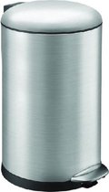 EKO Belle Deluxe pedaalemmer 20 Liter – Prullenbak met uitneembare afvalemmer – Fingerprint-proof – Soft-close – H48.4xL36.4xB33 cm – Mat Zilver