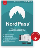 NordPass Premium - Password Manager - 6 Apparaten - 1-jarig Abonnement - PC & Telefoon Download