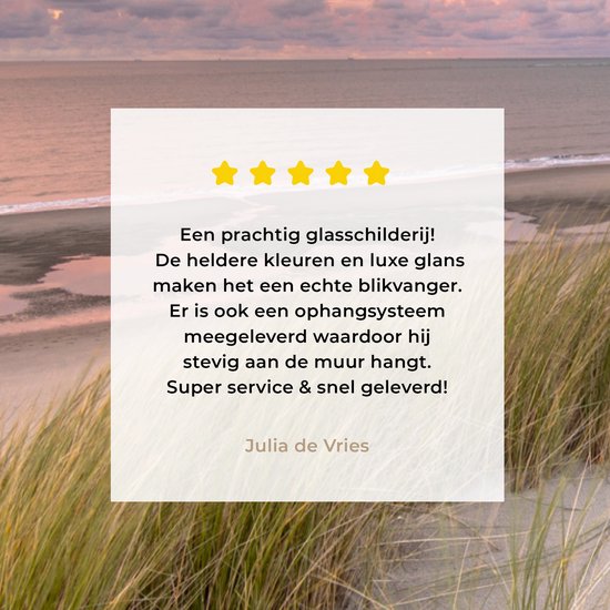 MuchoWow® Peinture sur verre 80x120 cm - Peinture sur verre acrylique - Plage - Mer - Dune - Nederland - Rose - Photo sur verre - Peintures