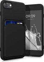 Casemania Coque pour Apple iPhone SE (2022 / 2020) - iPhone 7 & 8 Zwart - Coque arrière en Siliconen avec porte-cartes