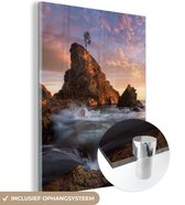 MuchoWow® Peinture sur Verre - Mer - Île - Arbre - 30x40 cm - Peintures sur Verre Acrylique - Photo sur Glas